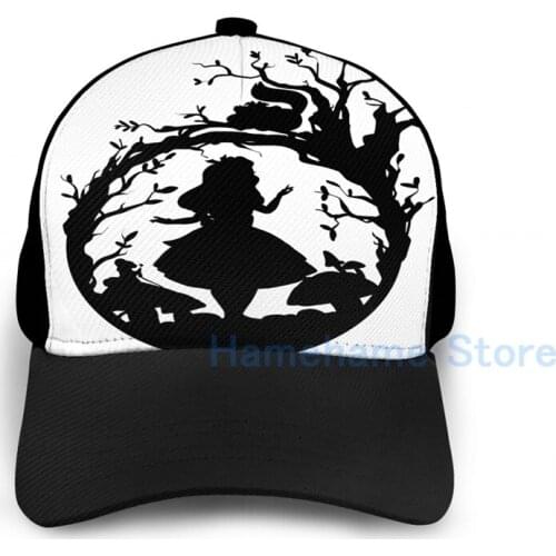 Fashion Silhouette - Alice In Wonderland Basketball Cap men women Graphic print black Unisex adult hat