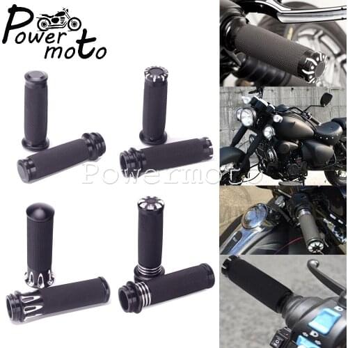 Motorcycle 1" 25mm Aluminum Black Handle Bar Hand Grip Handle Control Grip For Harley Softail Electra Glide Road Glide Road King