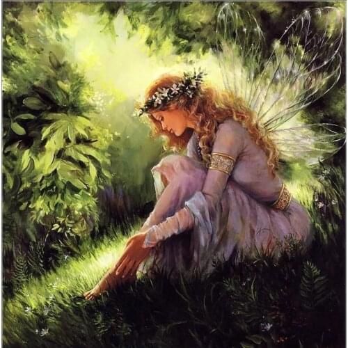 Jungle Fairy Cross Stitch Kit Color Painting 14CT Unprinted For DIY Embroidered Handmade Arts Set Wall Home Decor Handmade