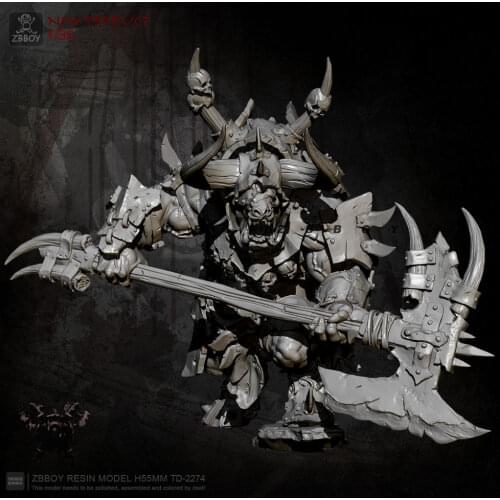 H55mm Resin Figure Kits Giant Axe Giant Bull Ancient Resin Soldier Model Self-assembled TD-2274