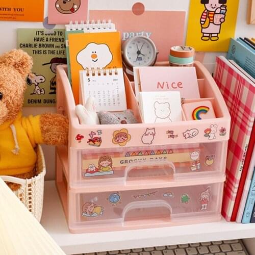 Drawer Type Desk Organizer Desktop Stationery Storage Box Makeup Sorting Holder P15F