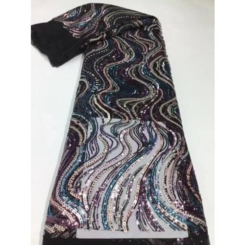 Nigerian Mesh Lace Fabrics with L-328887 African Sequins Lace Fabric High Quality French Tulle Lace Fabirc