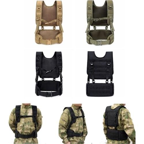 Outdoor Hunting Vest MOLLE Combat Waist Belt Military Tactical Vest Chest Rig CS Multi-function Safety Protective Belt