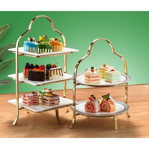 Hotel cafeteria 2-3 layer dessert cake fruit afternoon tea tray tea break table cake display stand cake stand Dishes Fruit bowl