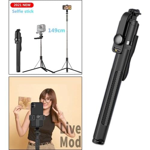 Portable Aluminum Alloy Selfie Stick Phone Tripod with Wireless Remote for Smartphone Camera Live Streaming Video Recording