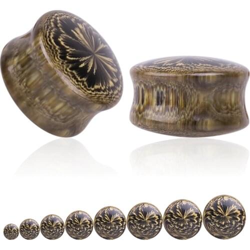 2pcs Resin Plugs and Tunnels Round Fashion Acrylic Piercings Earplugs Body Jewelry 6-20mm Ear Piercing Tunnels