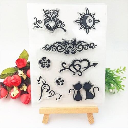 11*16cm Cats love Transparent Clear Stamps / Silicone Seals Roller Stamp for DIY scrapbooking photo album/Card Making