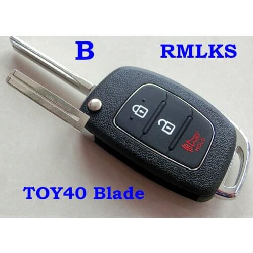 RMLKS 3 Button Remote Key Fob Shell For Hyundai HB20 SANTA FE IX35 IX45 Accent I40 Flip Folding Key Case