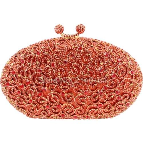 5Colors Luxury red Diamond Crystal Women Day Clutches Metal Clutch Bag Purses Evening Bags Wedding Handbags Party Rhinestones