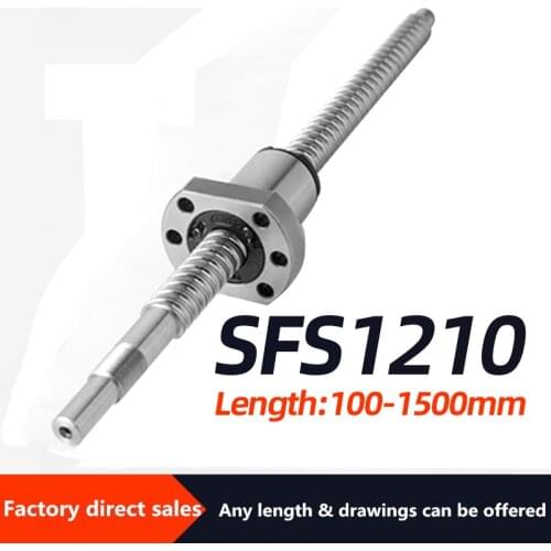 12 diameter 10mm pitch SFS1210 Length150 200 250 300 350 400 450 500 550 600 650 800 mm C7 ball screw SFS1210 with end machined