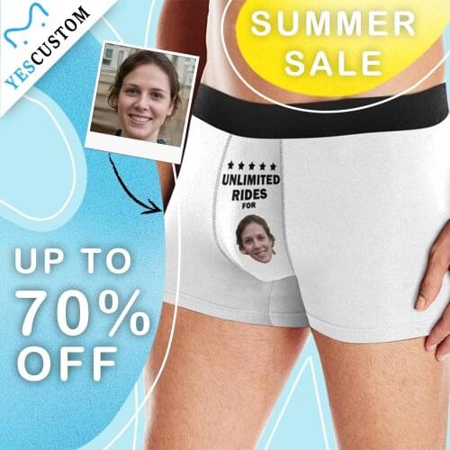 M Yescustom Unlimited Rides Custom Face Mens Print Boxer Personalize Briefs Valentines Day Wedding Husband Gift Underwear
