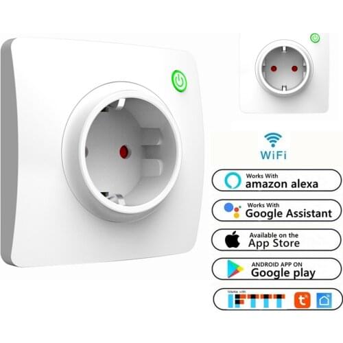 Rillpac KS-621 80*80 EU Style Smart Wall Socket Fit Alexa Google ITFFF, Smart Life app, Remote control and Timer function