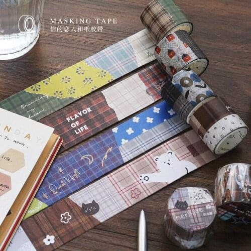 1pcs/1lot Decorative Adhesive Tapes British patchwork plaid Scrapbooking DIY Paper Japanese Stickers 3m
