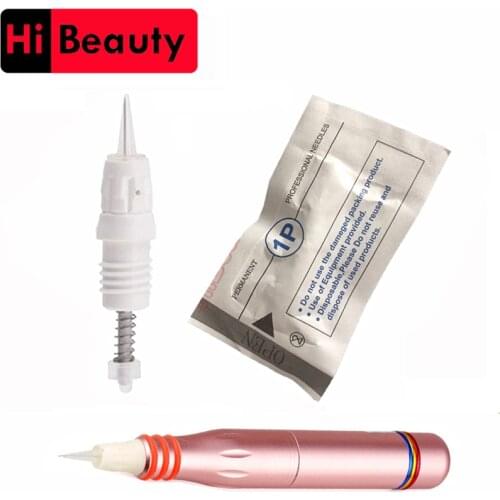 40pcs/lot Disposable Sterilized 9mm Screw 1P 1RL Tattoo Needle Cartridge For Charmant II Lips Eyebrow Eyeliner Permanent Makeup