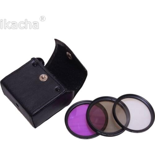 49mm 52mm 55mm 58mm 62mm 67mm 72mm 77mm UV+CPL+FLD 3 in 1 Lens Filter Set with Bag for Cannon Nikon Sony Pentax Camera Lens