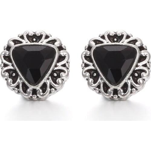 6 Colors Rhinestone Snap Jewelry Triangle 12mm Ginger Snap Button Fashion DIY Snap Bracelet Earrings Jewelry Parts