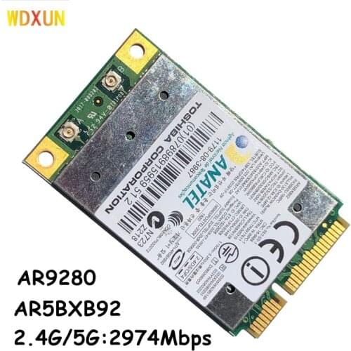 Atheros AR9280 AR5BHB92 dual-band 2.4GHz / 5GHz 802.11a / B / G / N 300Mbp wireless wi-fi mini-pci-e card module WiFi
