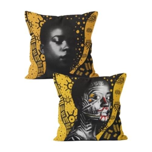 Belnido Home African Motif Decorative 2'li Pillow decorate Case Set-KRA00001-KRA00002