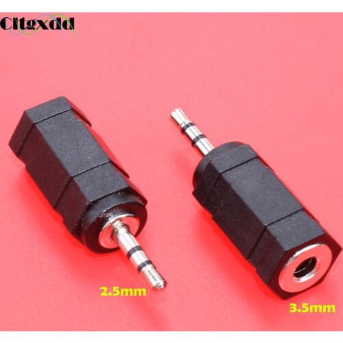 Cltgxdd Plastic shell Black Audio adapter 2.5mm Male to 3.5mm Female Audio Stereo Headphone jack Adapter Plug