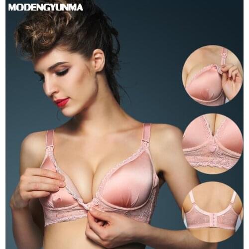 Women Nursing Bra 2021 New Style Maternity 100% Cotton Solid-Color Front Button Bra For Pregnant Women Breast Feeding Bras