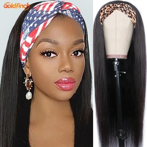 Goldfinch Head band Wigs Human Hair 150 180 200 250 Density 30 Inch Straight Headband Wig Remy Indian Full Machine Made Wigs