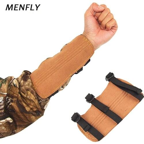 MENFLY Shooting Competition Arm Guard Traditional Recurve Bow Archery Practice Three Belt Arm Guard Sports Tied Hand Protective