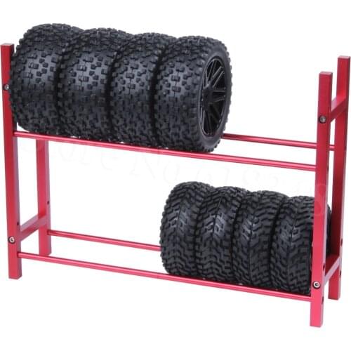 Metal Aluminum RC Car Tires Rack Wheels Shelf for 1/10 Scale Drift Touring Buggy Rock Crawler