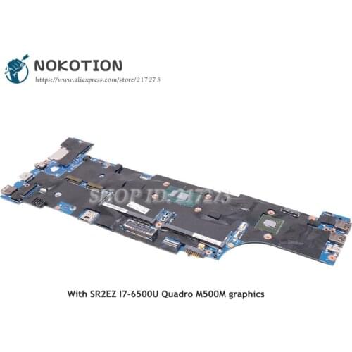 NOKOTION For Lenovo Thinkpad P50S Laptop Motherboard 15.6 inch 01AY340 Main Board SR2EZ I7-6500U Quadro M500M Video card