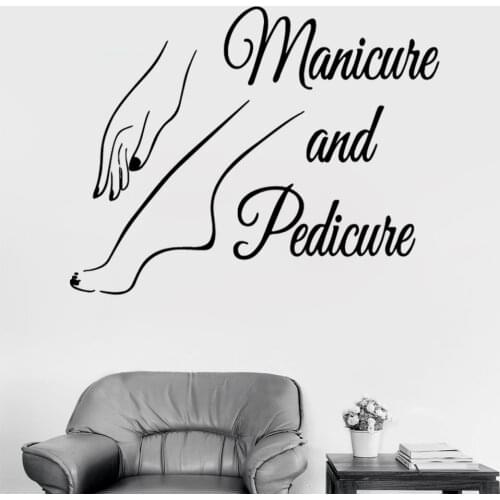 New Vinyl Nail Wall Sticker Decal Pedicure Nail Salon Manicure Art Murals Nail Salon Decoration