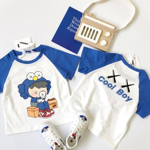 Tonytaobaby New Summer New Boys' and Girls' Cartoon Short Sleeve Loose Cotton T-shirt
