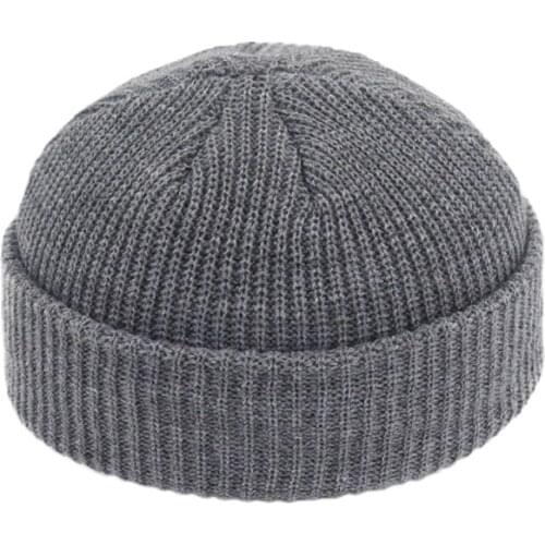 New Brimless Hats Hip Hop Beanie Skullcap Street Knitted Hat Women Men Unisex Casual Solid Pumpkin Portable Melon Cap