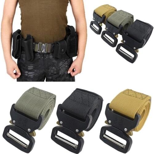 New Nylon Belt Men Army Tactical Belt Military SWAT Combat Belts Knock Off Survival Waist Tactical Gear Dropship
