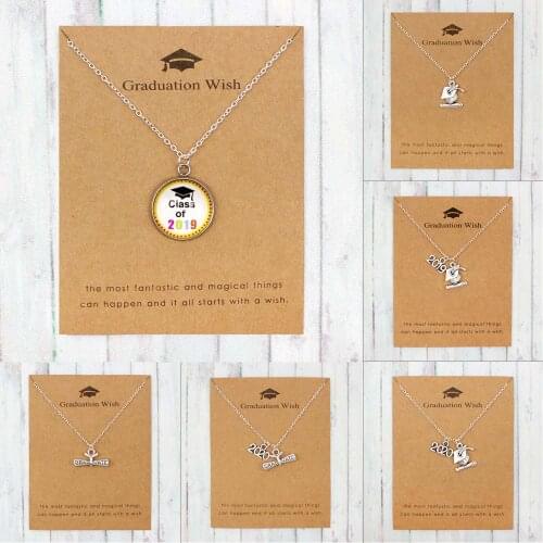 Graduation Gifts Class of 2019 2020 Graduation Pendants Necklaces Square College Cap Diploma Senior Bachelor cap Charm Jewelry