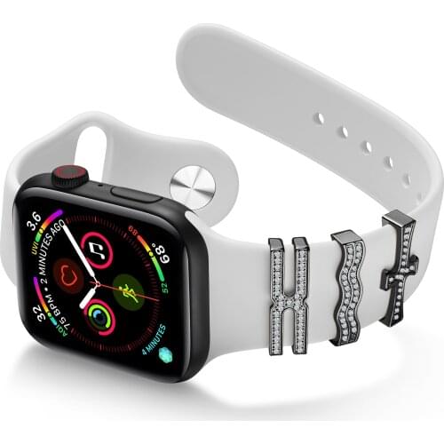 Valentines Day Gift For Couple Watch Strap Luxury Crystal Jewelry Decorative Metal Ring Loops For iWatch series 6 Se 5 4 3