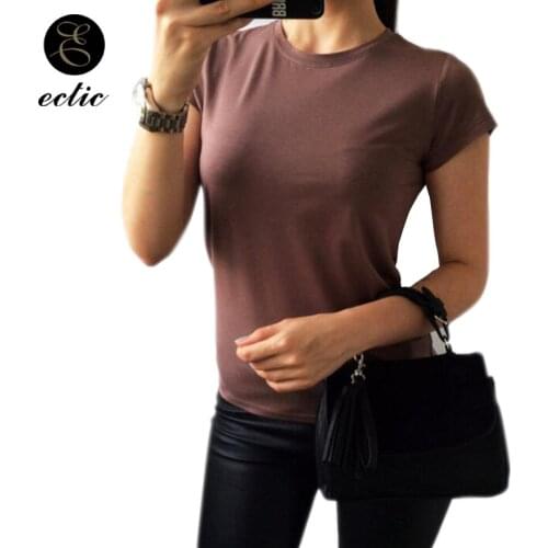 Casual Wear Clothes Plain Tee Shirt Women Solid Color 2020 Summer Shirt With Short Sleeves Simple Top Pullover Xxl Shirt O Neck