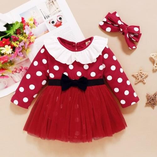 Princess Baby Girls Dress Minnie Christmas Costume Party Dress For Baby Dot Bow Bebe Vistido De Festa Halloween Costume For Baby