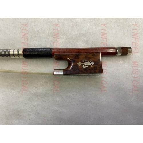 Profesionally hybrid Carbon fiber violin bow outside Pernambuco Skin Stick Snakewood nickel silver Frog white Natural Horsehair