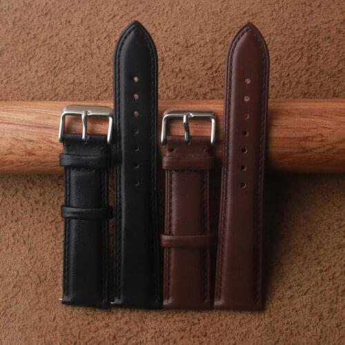 Black Brown Watchbands High Quality Smooth Watch Band Strap With Pin Buckle Watches Accessories Quick Release pins 18 19 20mm
