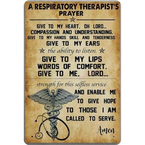 A Respiratory Therapist s Prayer Novelty Parking Retro Metal Tin Sign Plaque Poster Wall Decor Art Shabby Chic Gift