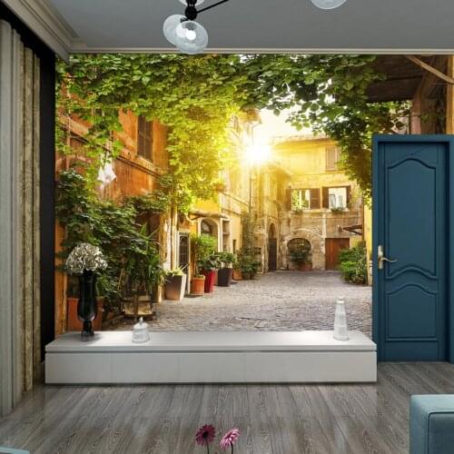 European City Street View Custom Mural Wallpaper 3 D Wall Papers Home Decor for Living Room Self Adhesive Contact Paper Decal