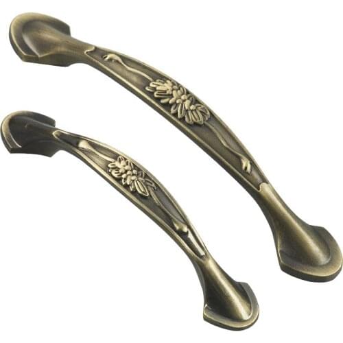 5pcs Cabinet Bar Handle 96mm 128mm Antique Bronze Wardrobe Drawer Handle Home Furniture Knob Kitchen Cupboard Door Pull