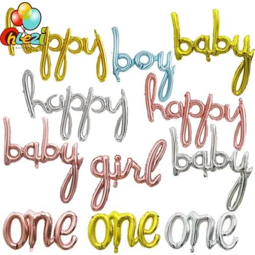 Conjoined letters Foil balloons one Boy Girl Gender Reveal Balloon Birthday Party Decor Kids baby shower Inflatable air globals