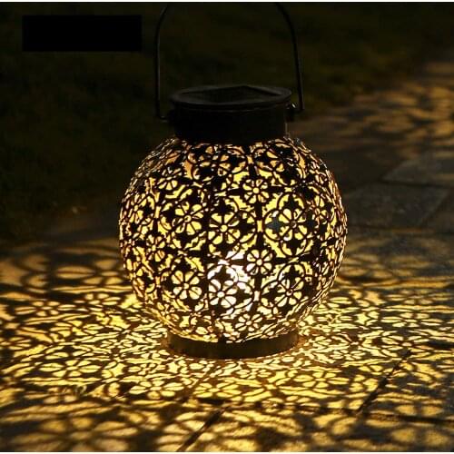 Solar Lantern Outdoor Hanging Solar Lights Decorative Garden Lights Metal Waterproof Table Lamp for Patio Porch Backyard Pathway