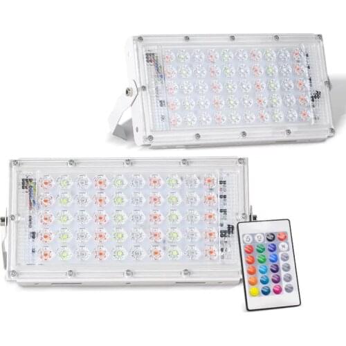 LED flood light RGB 50W perfect power flood light colorful street light 220V 240V waterproof landscape lighting IP66 spotlight