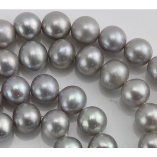 Unique Pearls jewellery Store,6mm Grey Round Freshwater Pearl Loose Beads,15inchs One Full Strand