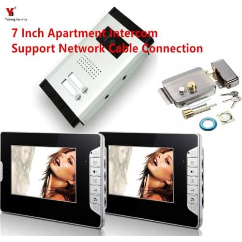 7 inch Apartment Video intercom Door Phone System With HD Doorbell 1000TVL Camera with Home Stainless Steel Electronic Door Lock