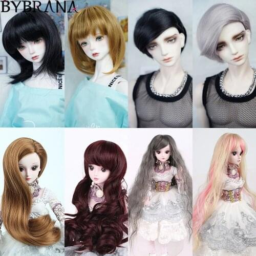 Bybrana 1/3 1/4 Bjd SD Doll Hair For Dolls High Temperature Fiber Synthetic Doll Wig For Dolls Accessories