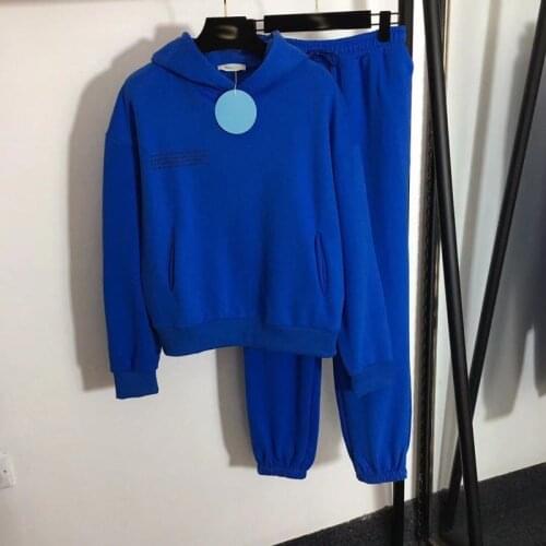 15 colors 100% Cotton letters Hoodies Sets Track Pants Women Hooded Sweatshirts Female Pullover Two Pieces Suits outfit y558