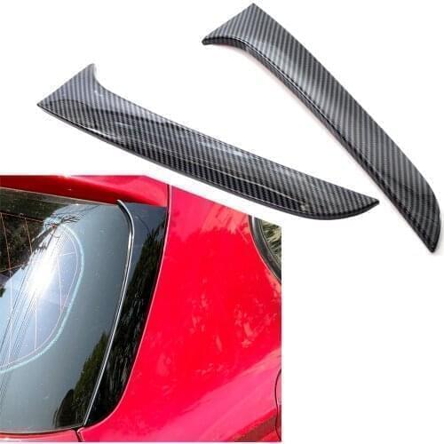 2pcs Carbon ABS Rear Window Side Spoiler Canard Splitter Trim For BMW F20 F21 1 Series 2012 2013 2014 2015 2016 2017 2018 2019