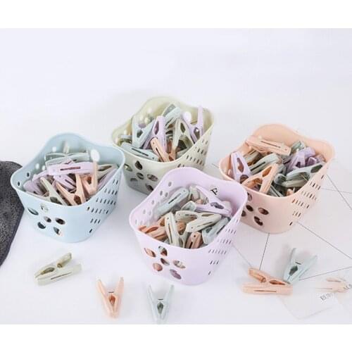 24Pcs PP Clothespins Clothes Pegs Laundry Hanging Pin Clip Household Clothespins Socks Underwear Drying Rack Holder